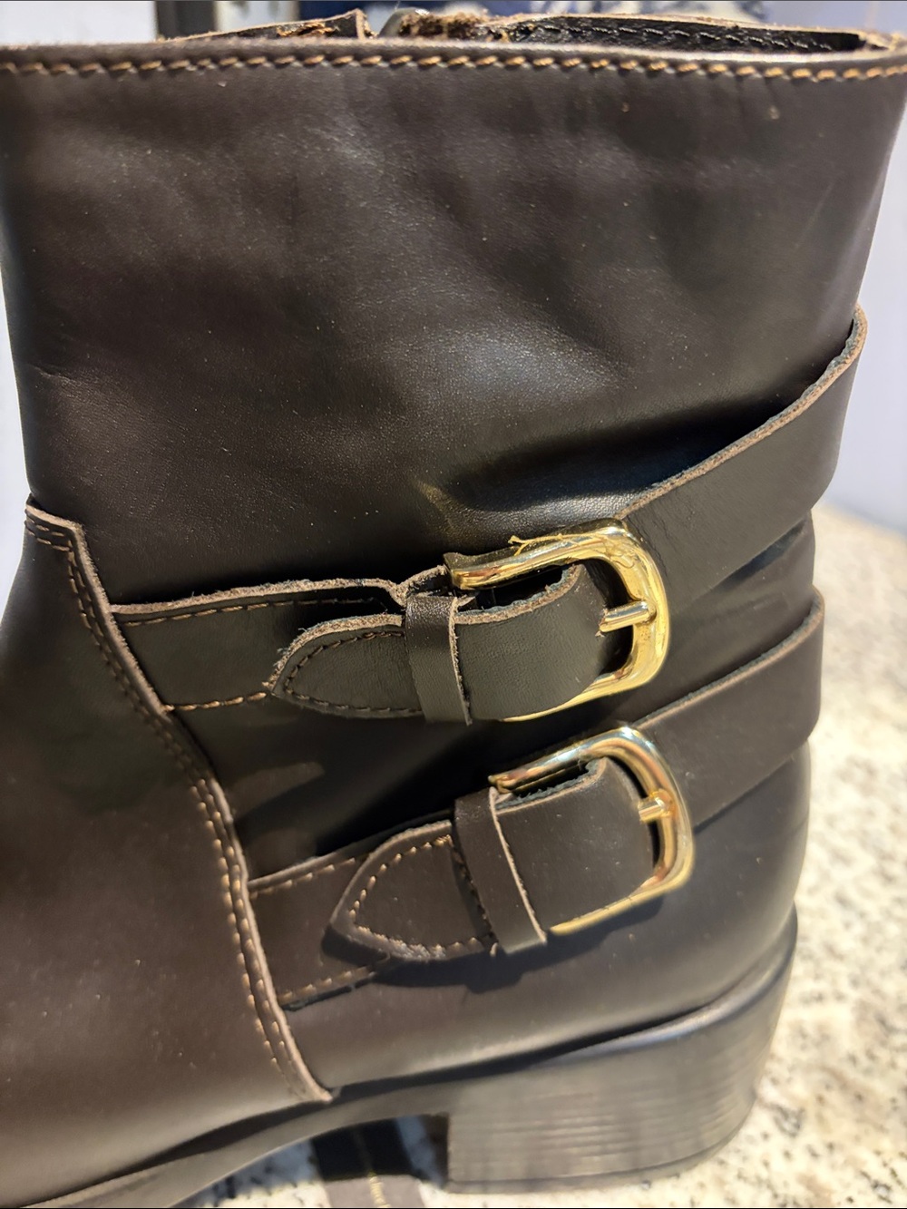 NWT Emanuele‎ Crasto Double Buckle Moto Boots Brown Leather Italy  sz 39/ US 8.0 - Picture 13 of 13